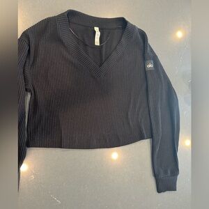 Alo long sleeve crop rib shirt